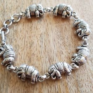 Sterling silver elephant bracelet